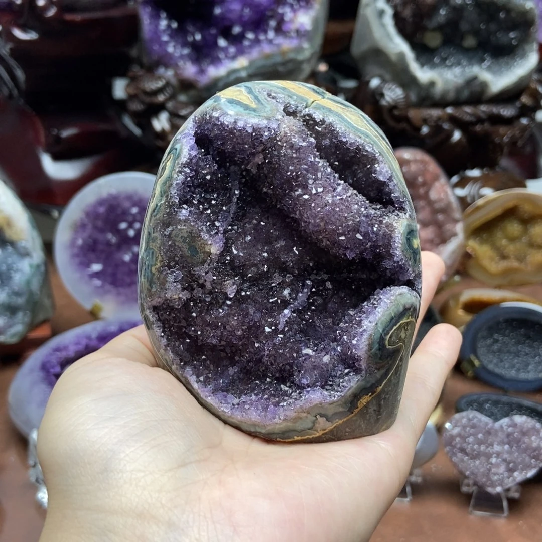 紫晶摆件未镶嵌水晶