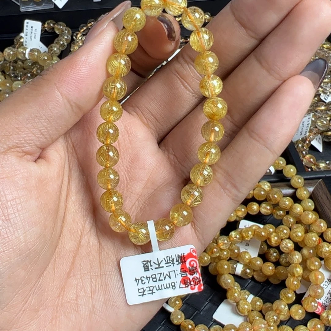 未镶嵌水晶手链天然金发晶