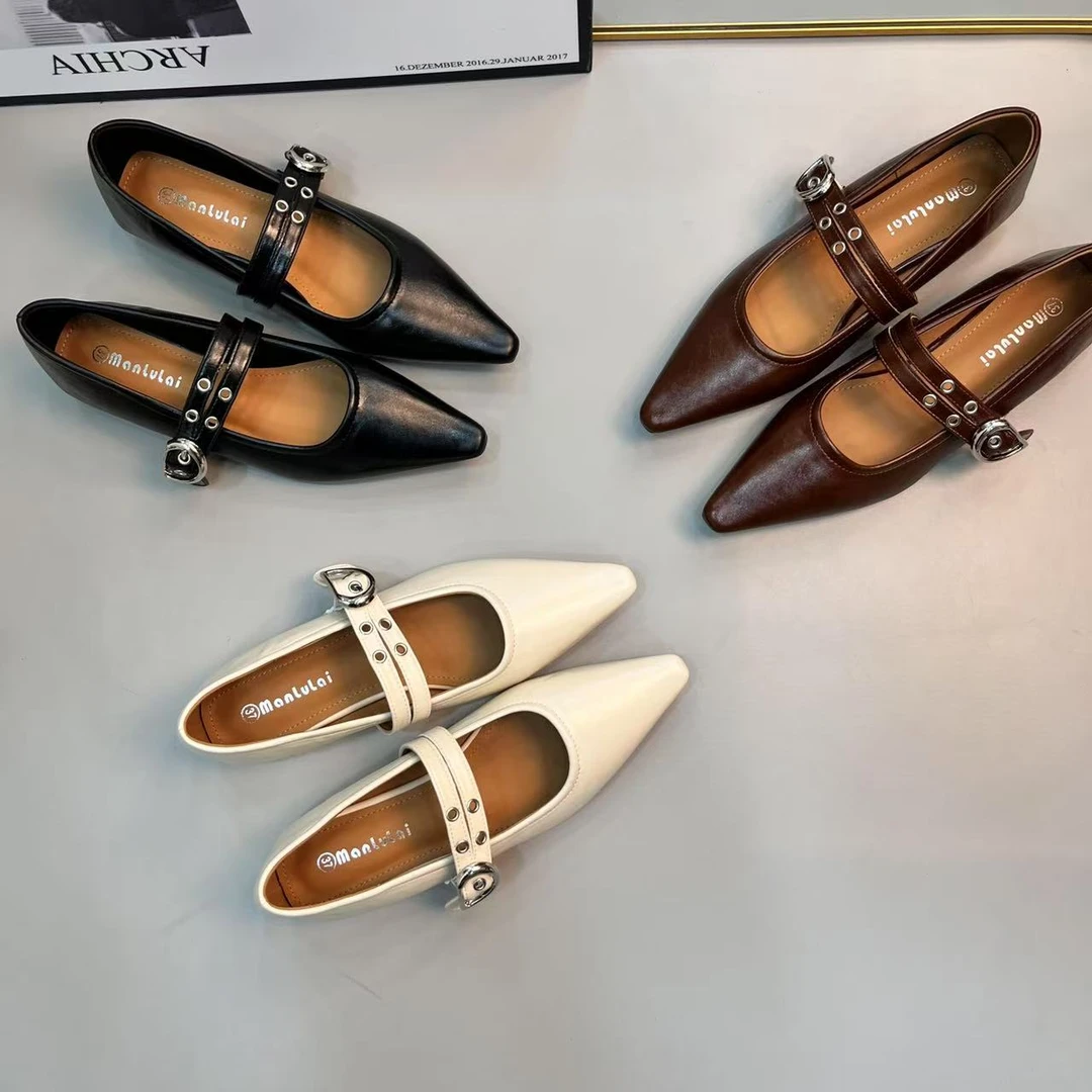 2025新款低跟设计感皮带扣玛丽珍单鞋