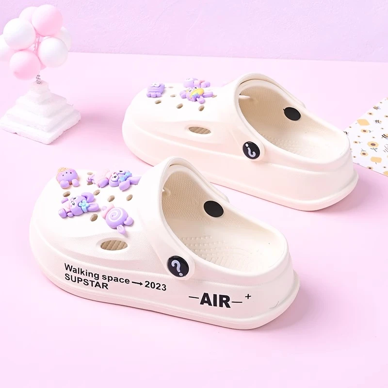 星黛露儿童洞洞鞋2025夏季新款卡通女童两穿凉鞋厚底防滑沙滩拖鞋