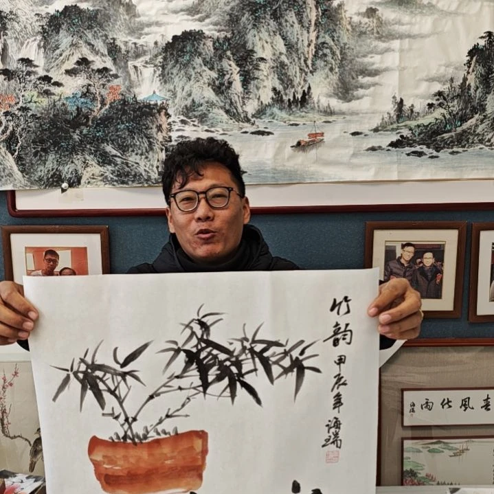国画贾海瑞老师现场定制