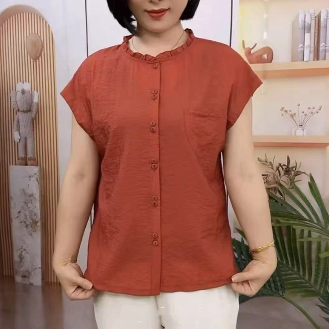 2025夏季新款宽松洋气减龄妈妈上衣衬衫