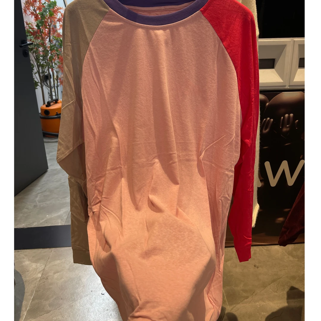 清aiai 韩国减龄百搭圆领雪花棉上衣女插肩显瘦宽松大码防晒T恤潮