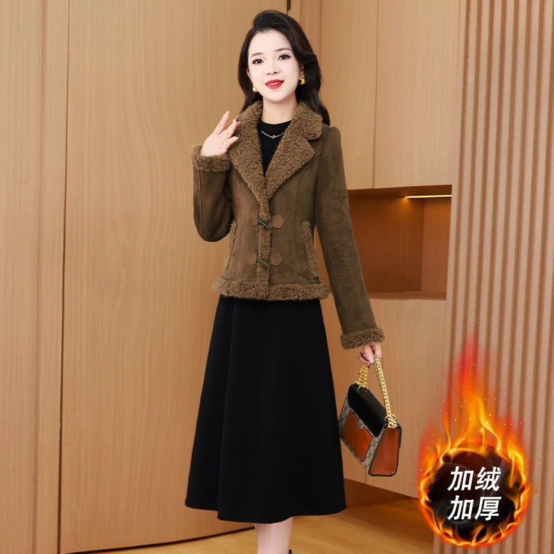 【两件套】28652泓澄茂冬季轻奢贵夫人气质时尚大气休闲显瘦套裙