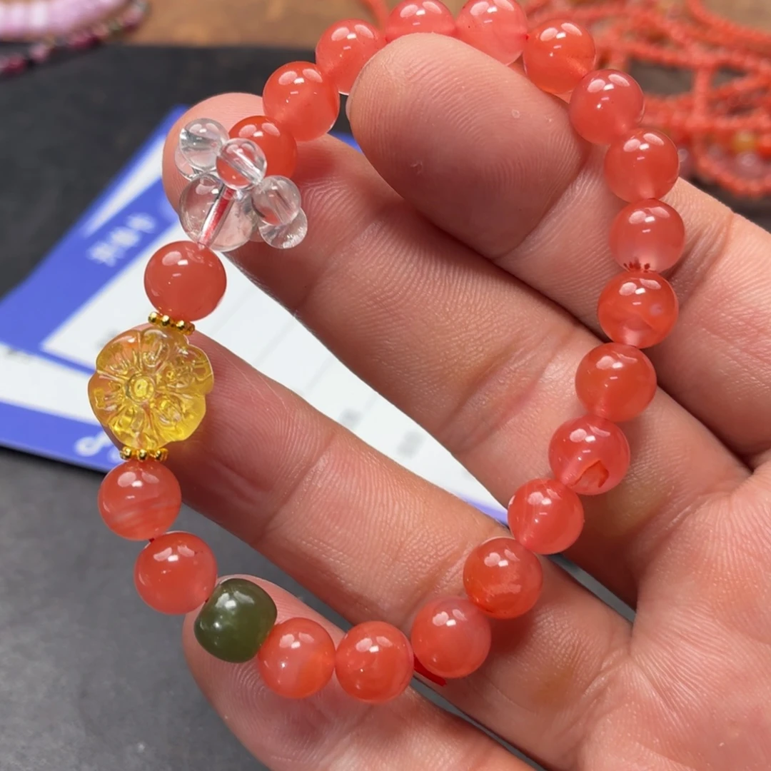 南红玛瑙未镶嵌手链