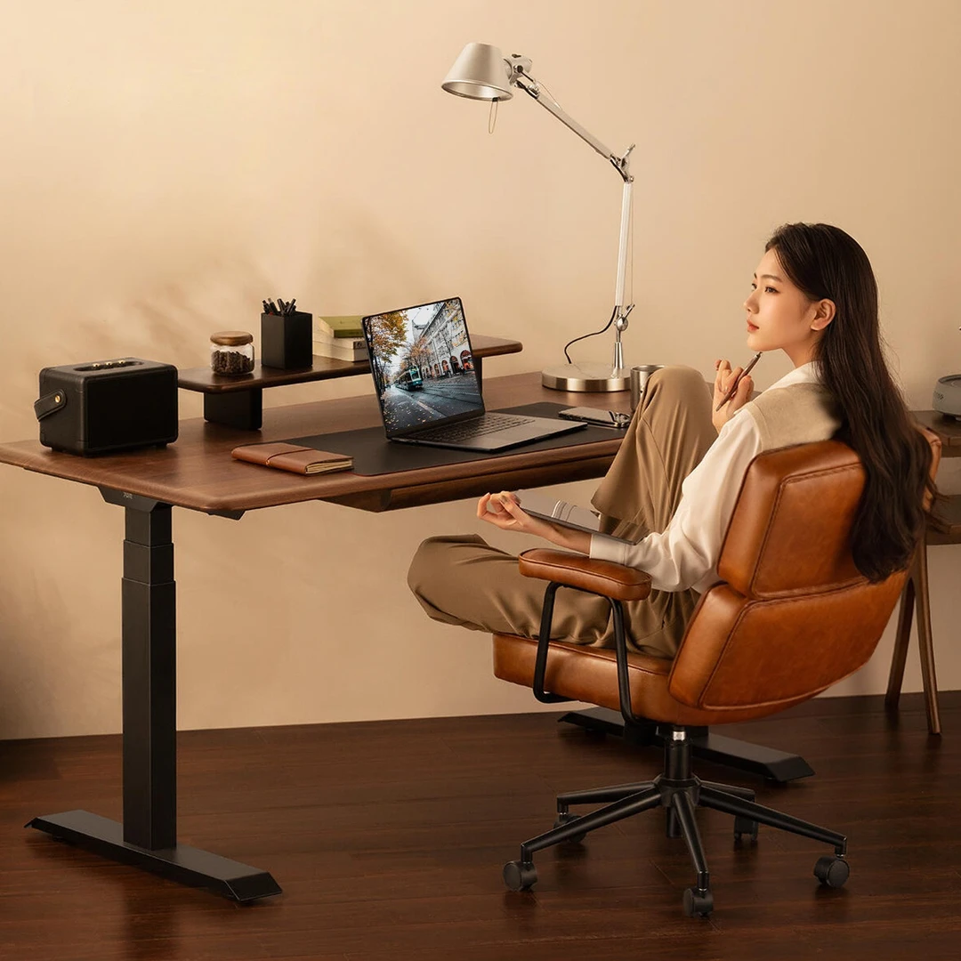 家用轻奢复古电脑椅舒适久坐书桌椅书房办公椅卧室椅化妆靠背转椅