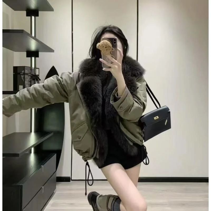 【狐狸大毛领】新款鹅绒派克服狐狸毛领高端保暖冬季毛领可拆23376