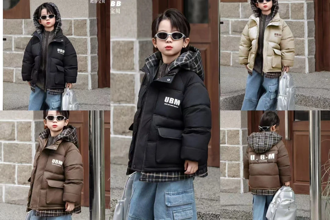 601-699厚款格子高领领型字母男棉袄棉服短款中长款冬季时尚