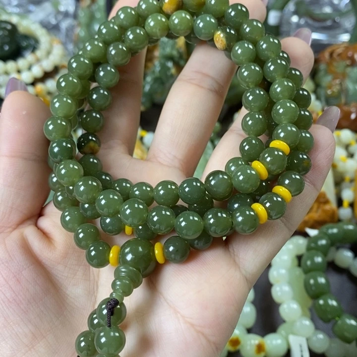 透闪石质玉108粒未镶嵌