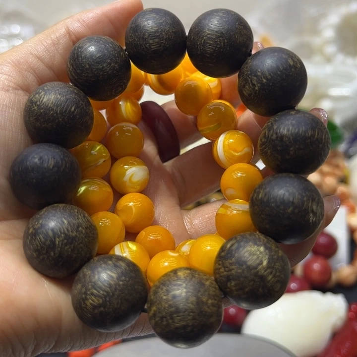 核桃手串/手链1.4金黄大白