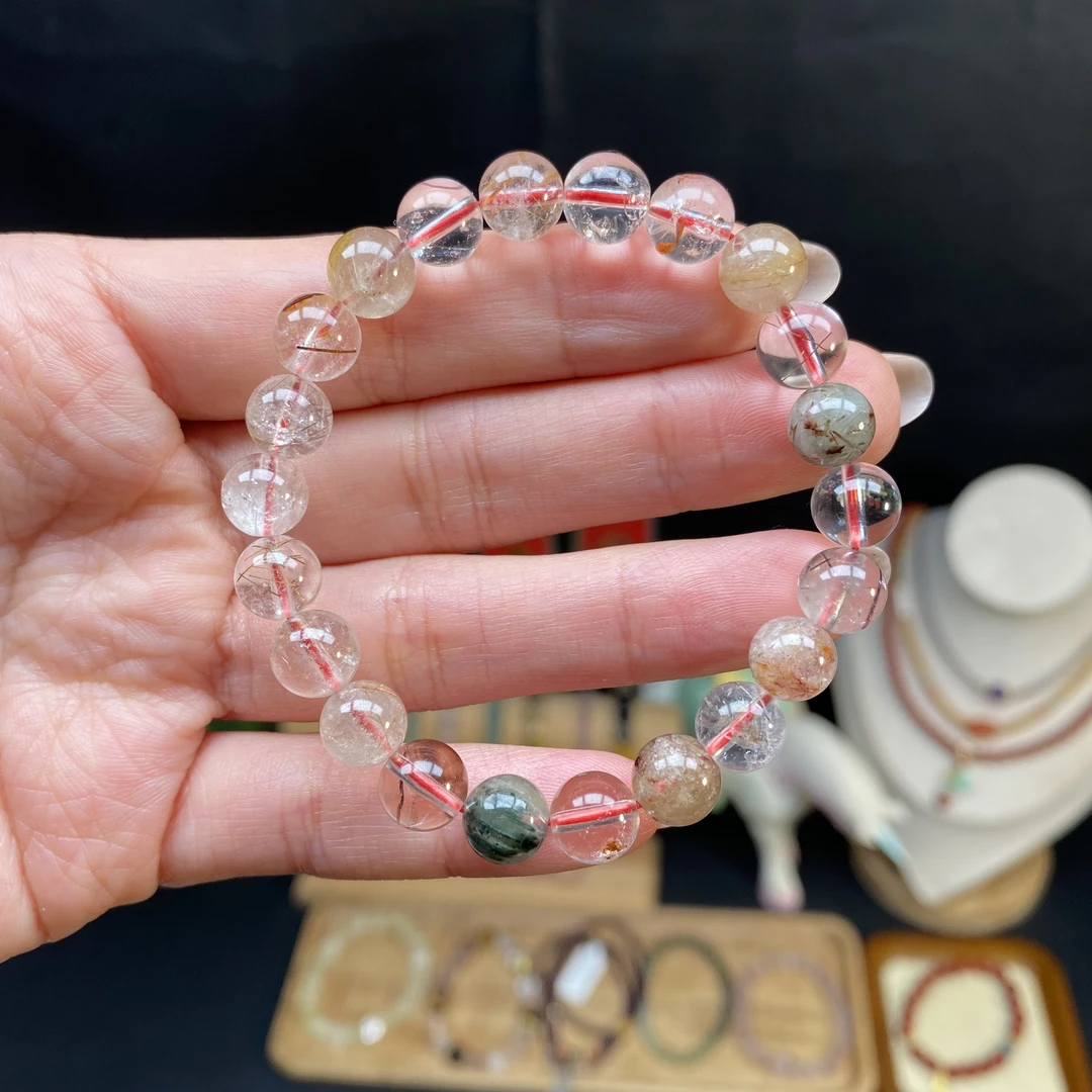 【多彩晶8m手串】A655发晶素手串时尚女款轻奢百搭