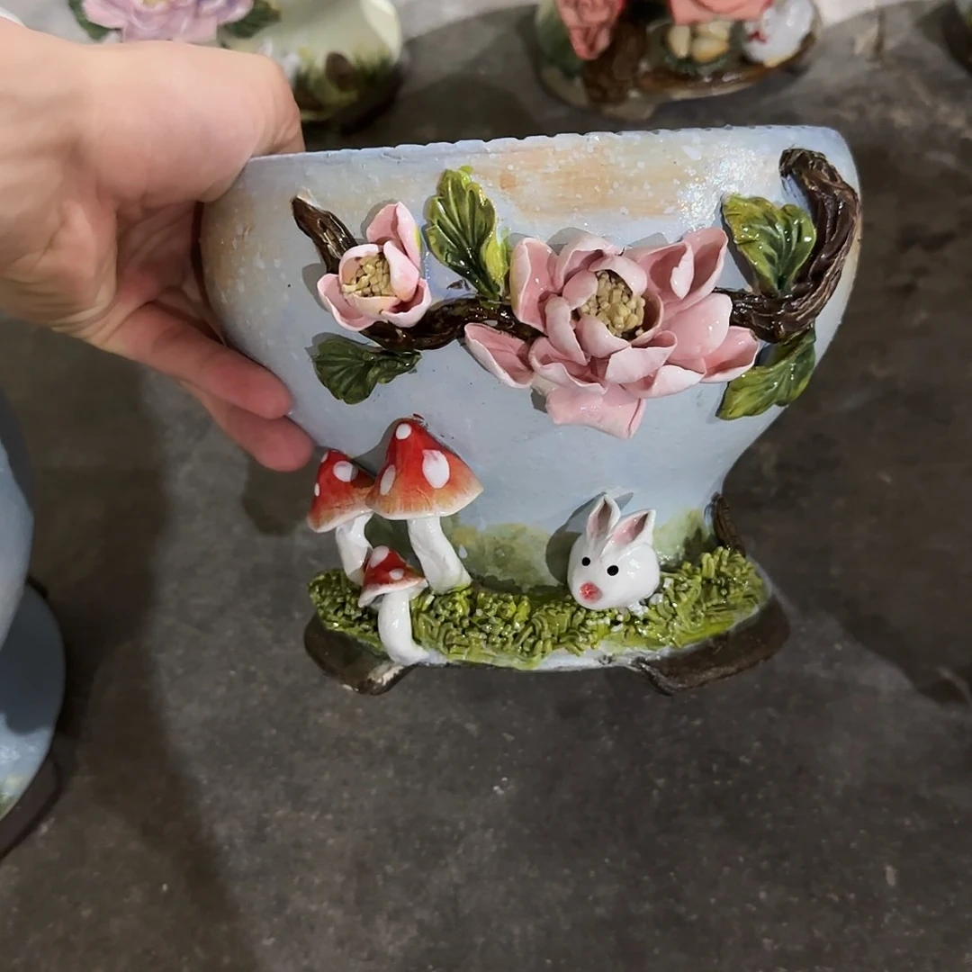 心****晴信宇麦饭石花盆