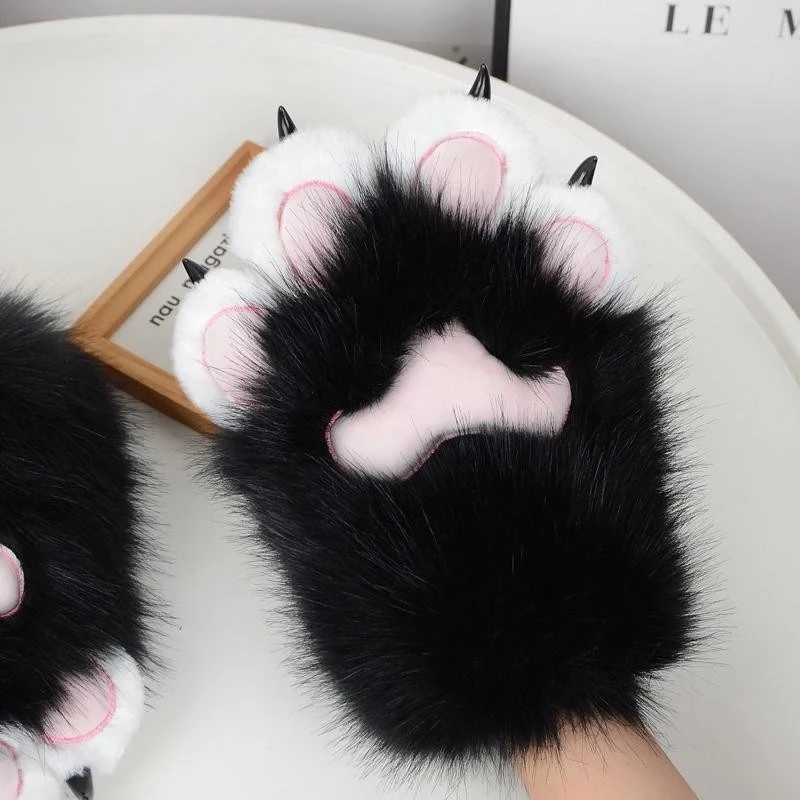 爪子可爱漫展道具毛茸茸手套成品毛茸茸手套