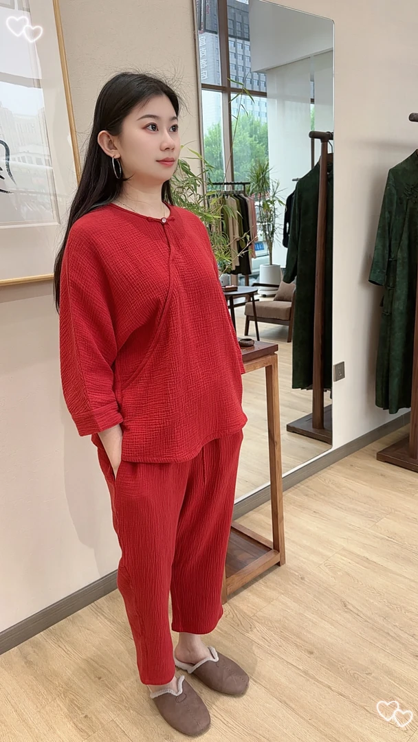 家居外穿纯棉套装