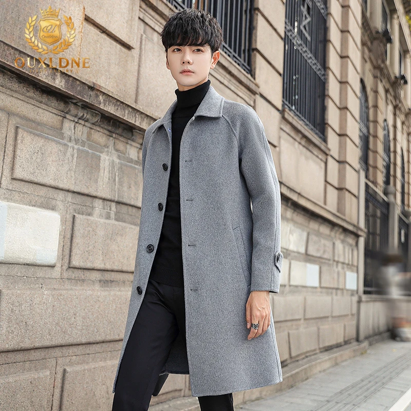 OUXLDNE大衣男中长款风衣秋冬季男士风衣男款爆款2025毛呢新款