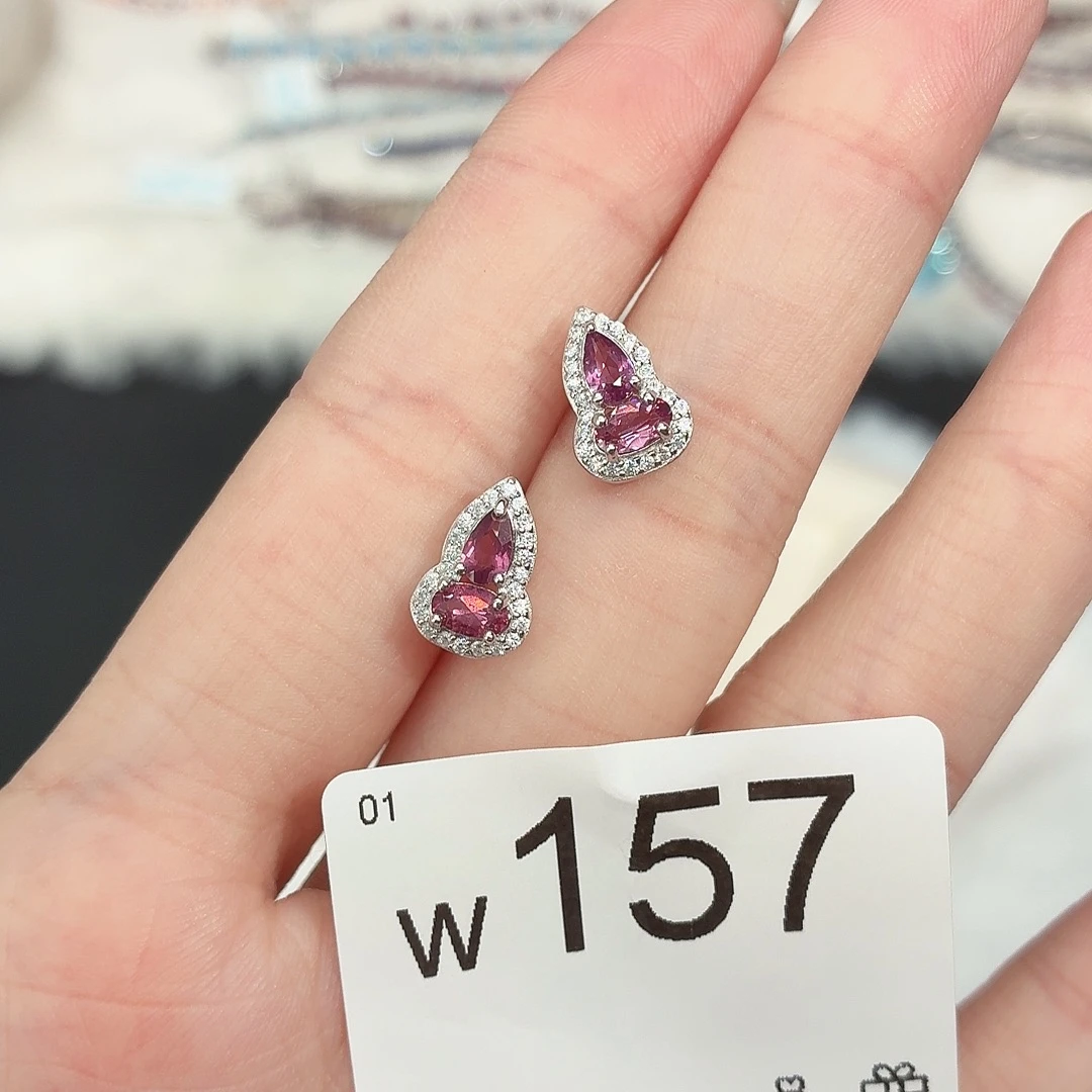 珠宝半成品石榴石银S925镶嵌