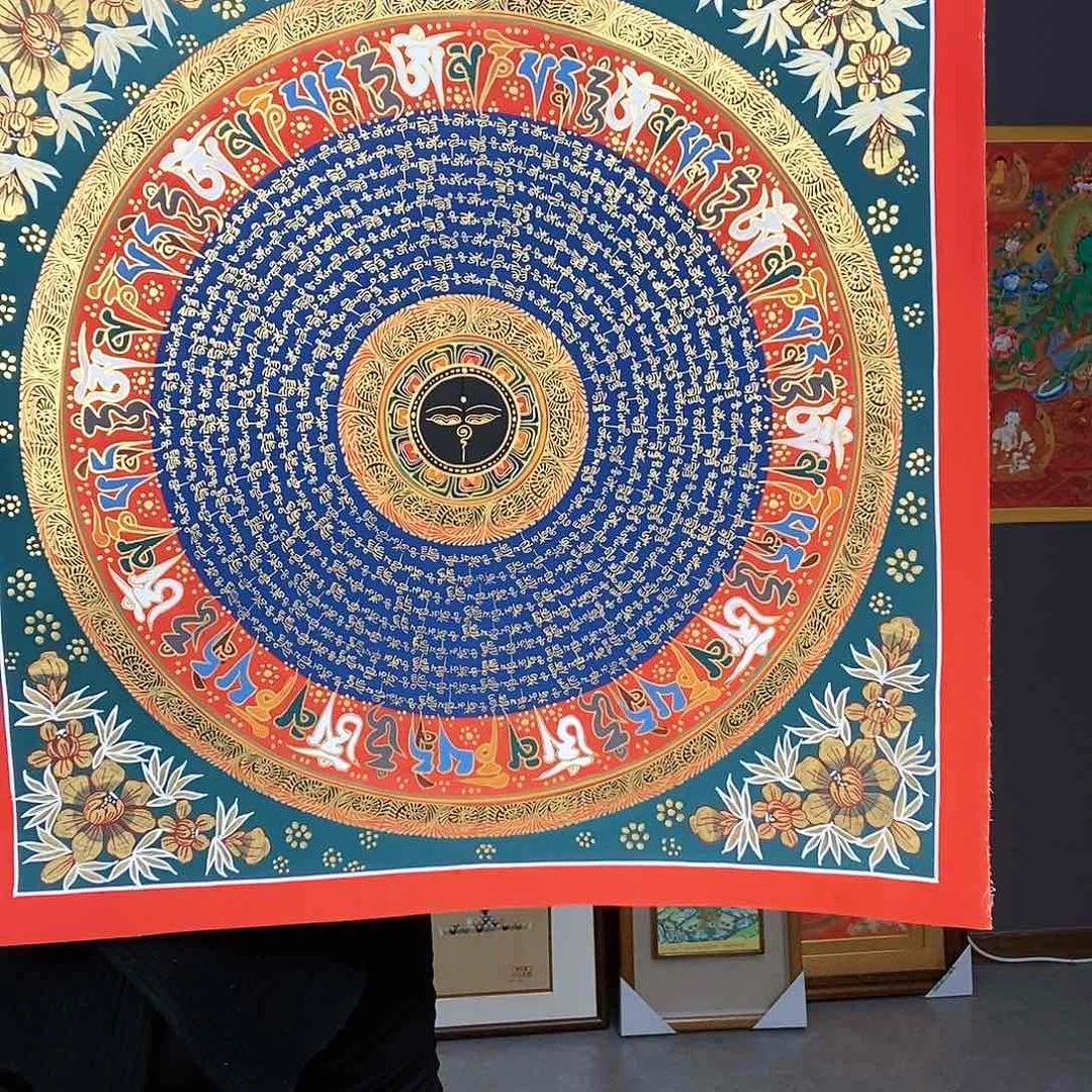 装裱画尼泊尔手绘唐卡画芯