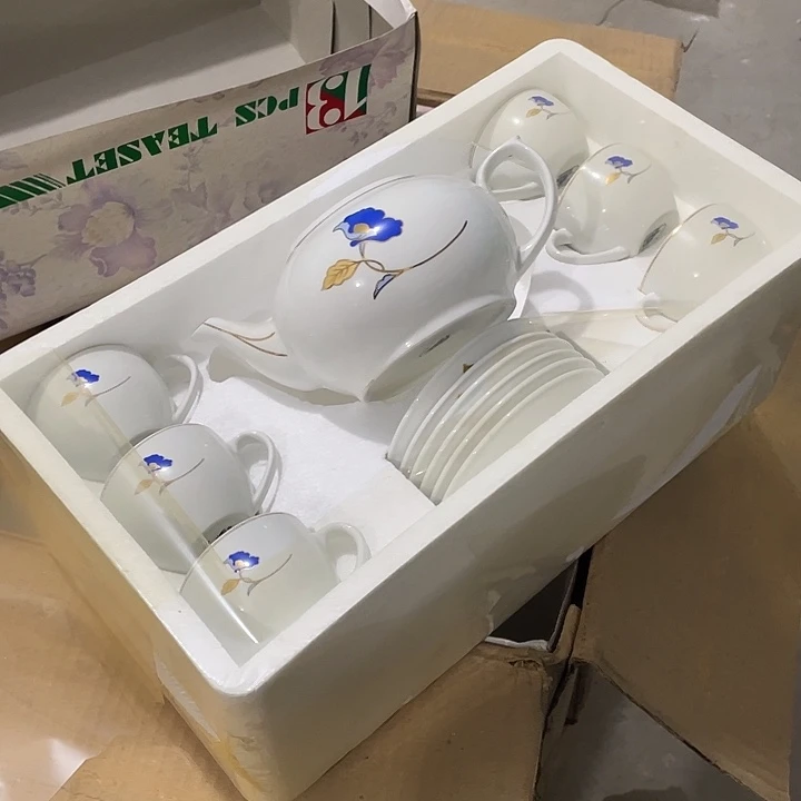 瓷片力力强化瓷一壶6杯碟 微瑕