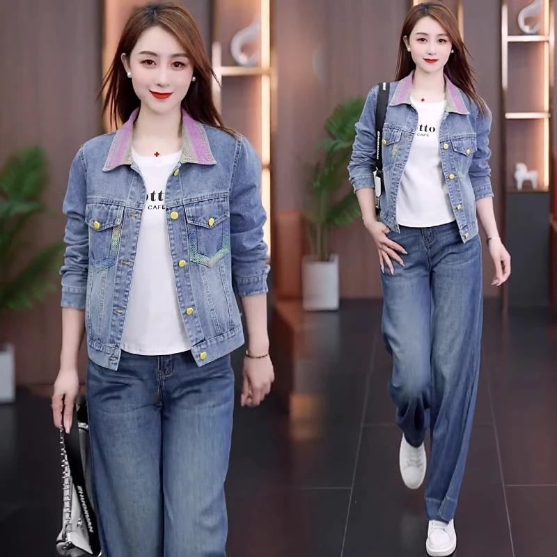 小个子短款翻领牛仔外套女2025年春季新款修身显瘦气质百搭夹克