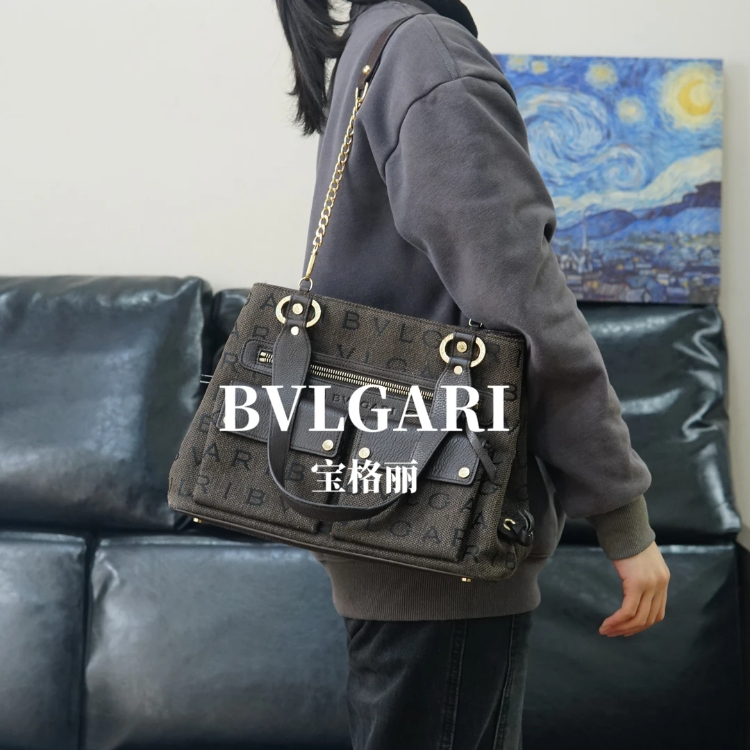 95新 BVLGARI/宝格丽 宝格丽棕色手提单肩包/JJ01123121/3121