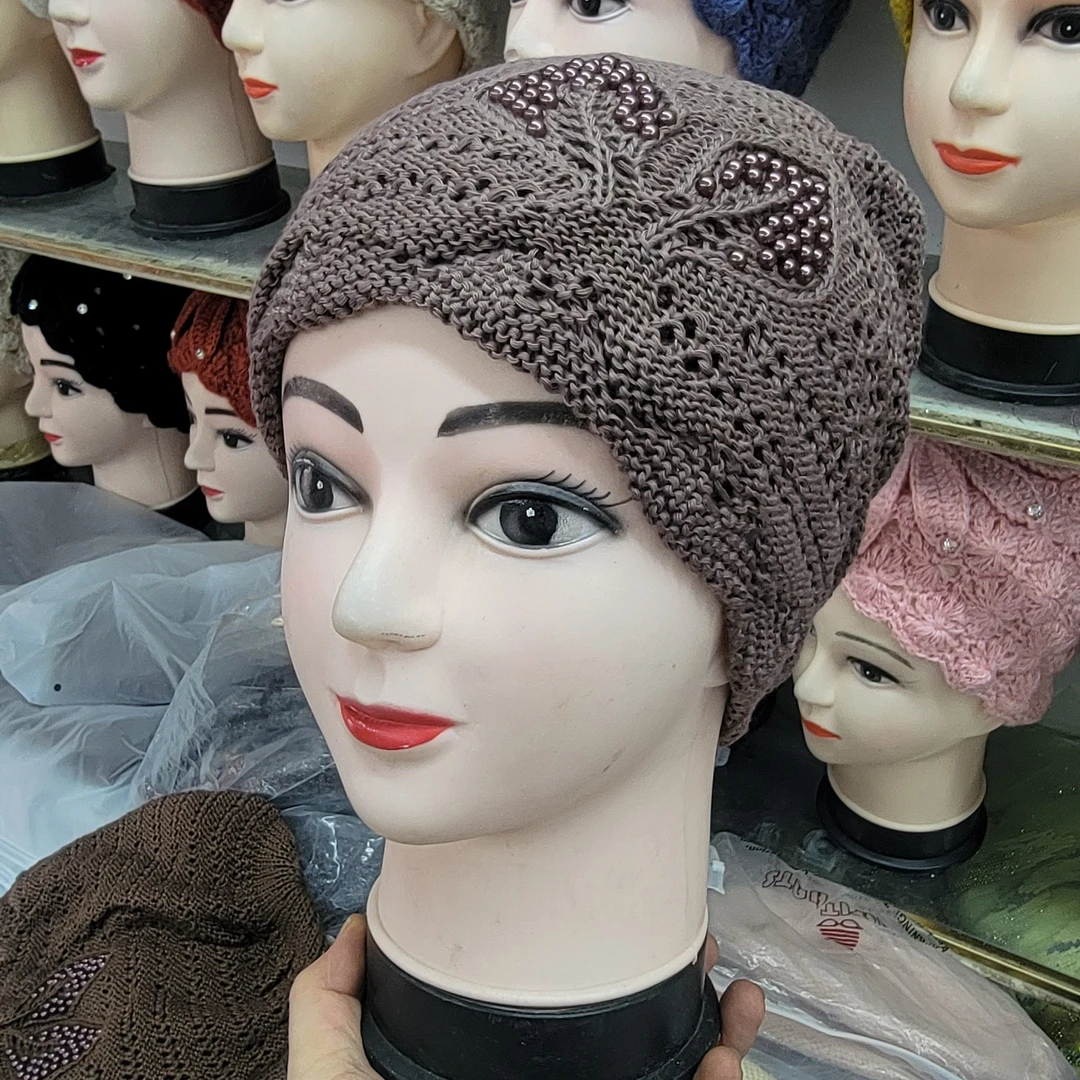 中国风无檐休闲风渔夫帽秋季帽子透气蕾丝加厚女士ئىككى قات پوسم