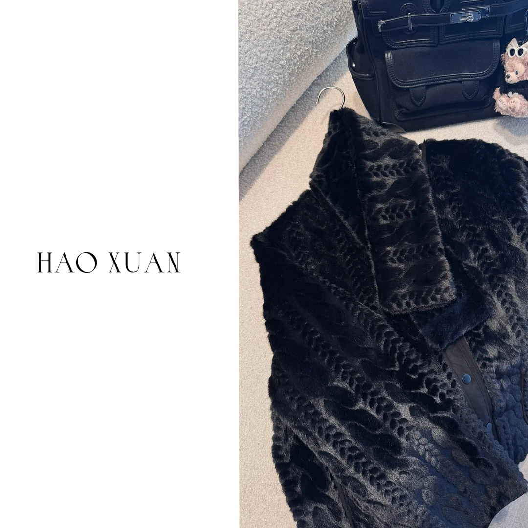 HAOXUAN 大码微胖【c114】围脖草草外套#392