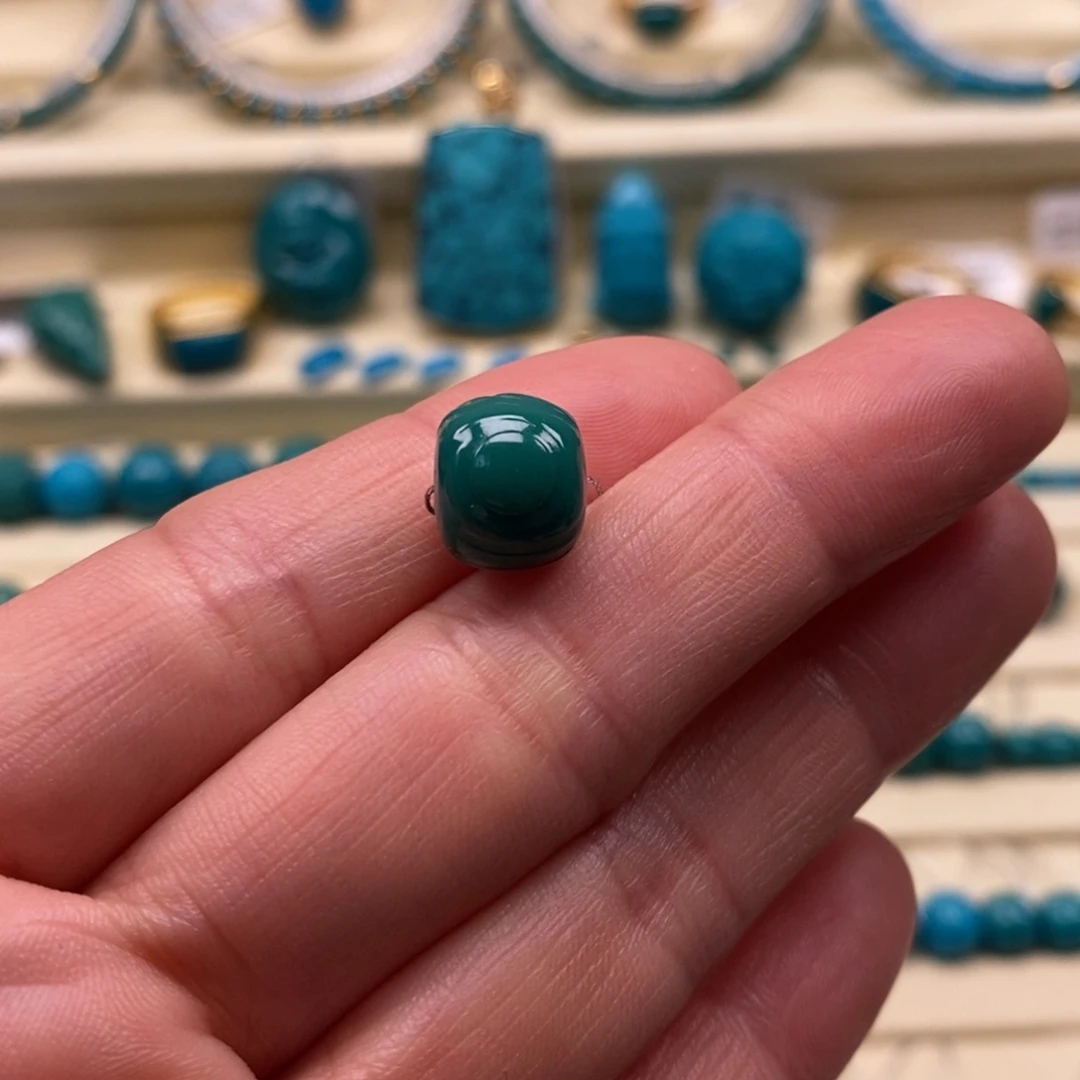 绿松石未镶嵌珠宝奇石直径10.3×8.7博古老型