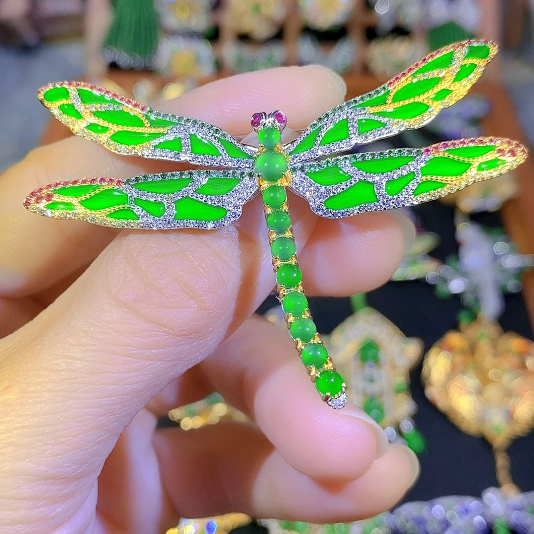 吊坠(不含链)银S925镶嵌翡翠