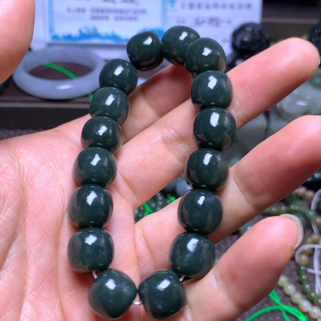 和田玉未镶嵌手串13-14