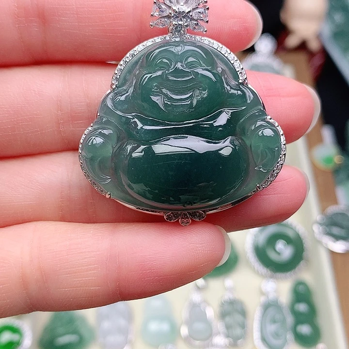 颈饰银S925镶嵌翡翠吊坠