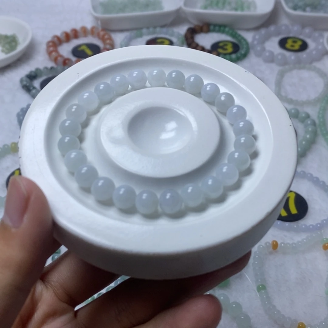 手链翡翠未镶嵌缅甸翡翠圆珠卡7.4