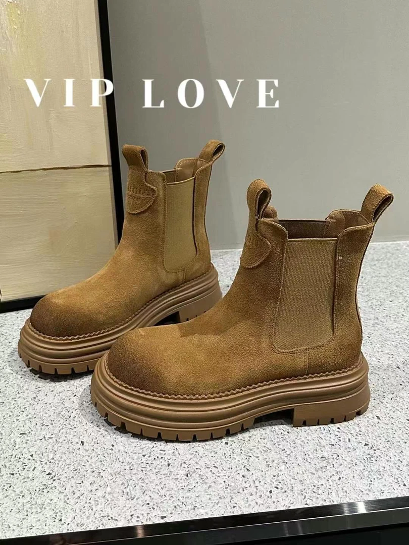 SUSU烟管靴小众设计单靴爆款烟管靴圆头  8799-56 四左2