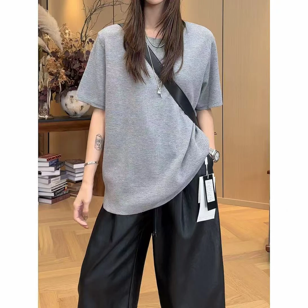 小静静一会【亲肤针织T】2025春夏休闲宽松上衣 2503C1086