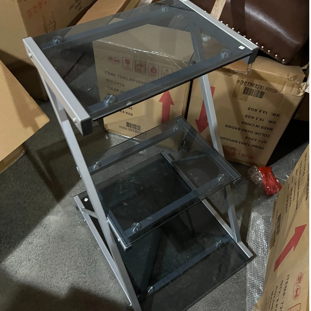 碳素钢框架钢化玻璃置物架