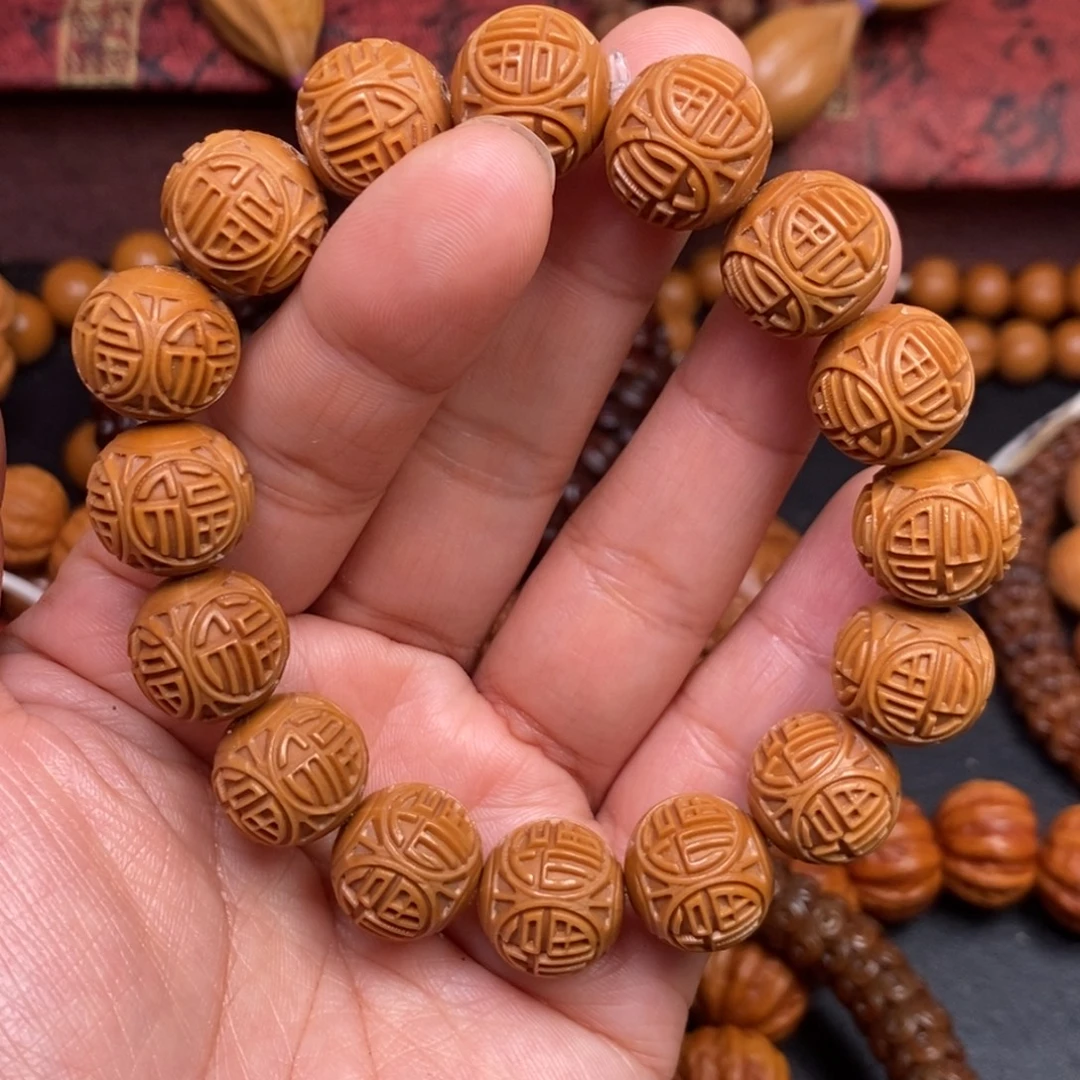 吊坠猴头核桃橄榄核雕刻手串