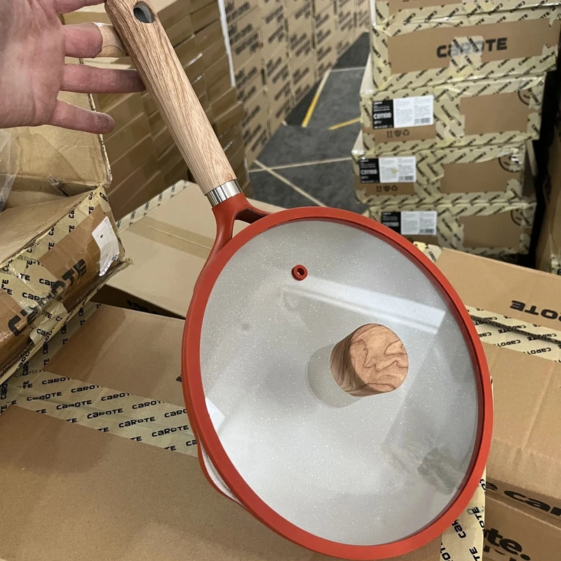 原单小卡24CM爱马仕橙煎锅【原装硅胶盖子】微瑕