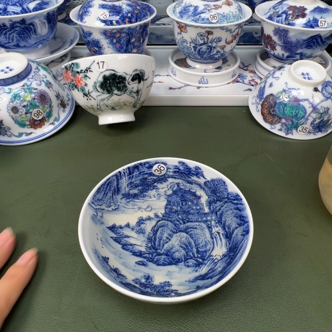 陶瓷景德镇纯手工纯手绘茶具木木36