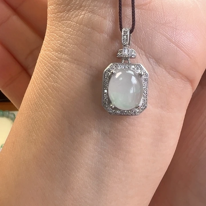 吊坠(不含链)银S925镀金镶嵌石英质玉