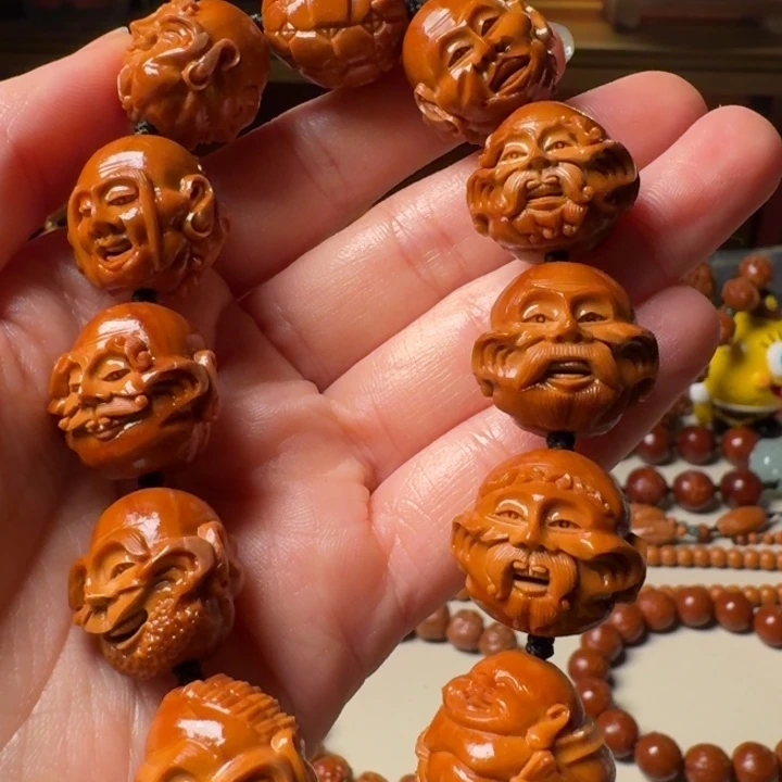丶***风橄榄核手串/手链手工殷派罗汉