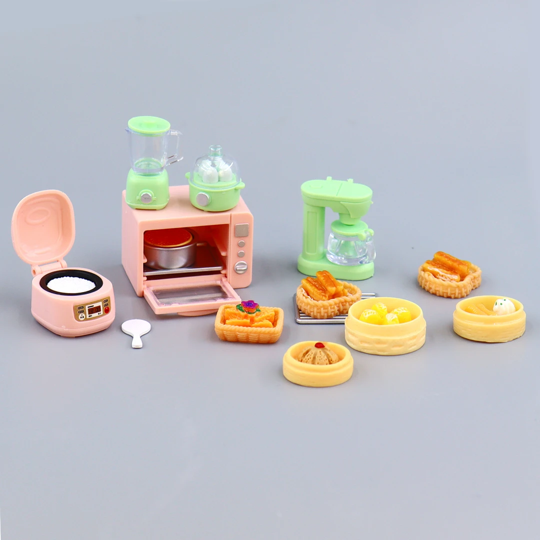 迷你仿真微缩食玩厨房电饭煲烤箱娃屋场景模型摆件儿童过家家玩具