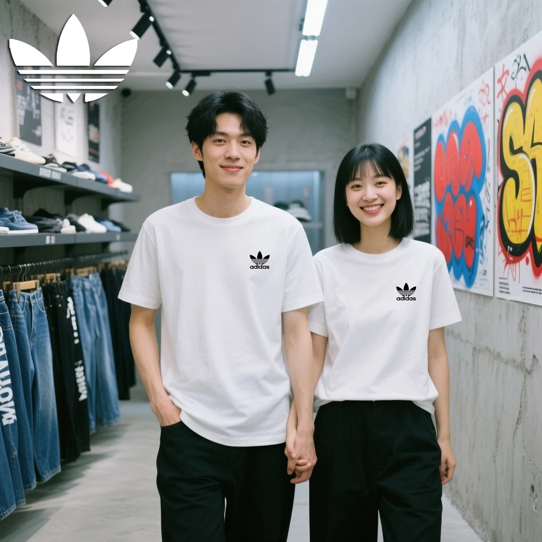 【官方奧特莱斯】美式户外情侣夏季宽松圆领T恤男女款透气休闲短袖T