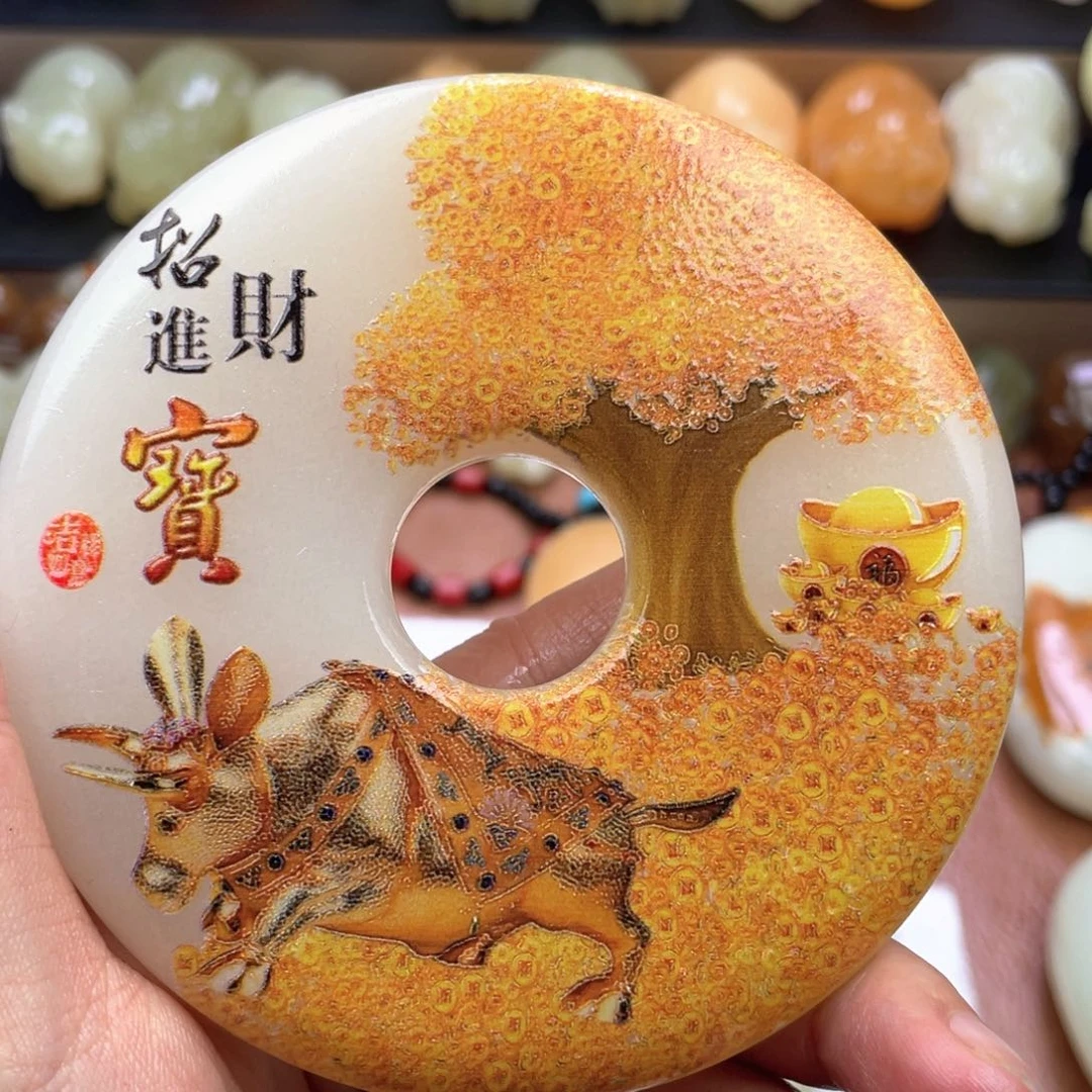 石材天然古青石手把件
