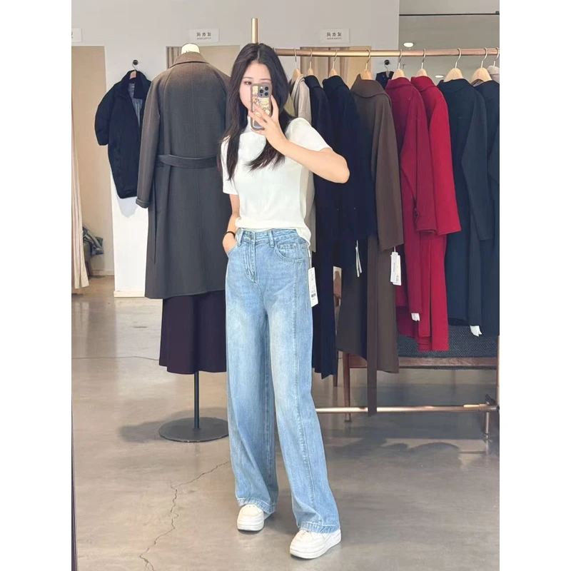 【米思墨】时尚春季百搭休闲水洗宽松显瘦牛仔裤女