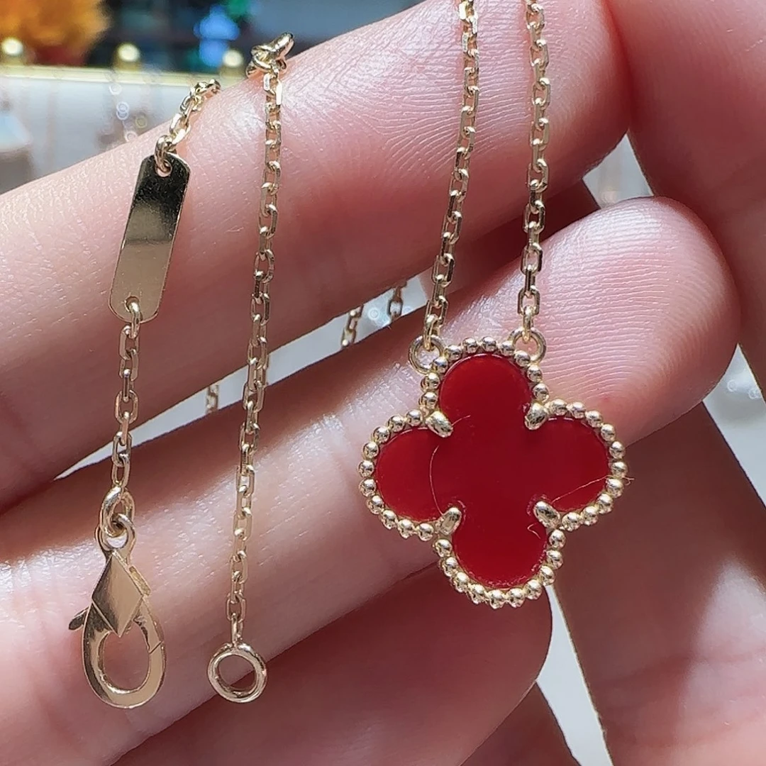 玛瑙/玉髓项链18K金镶嵌项链