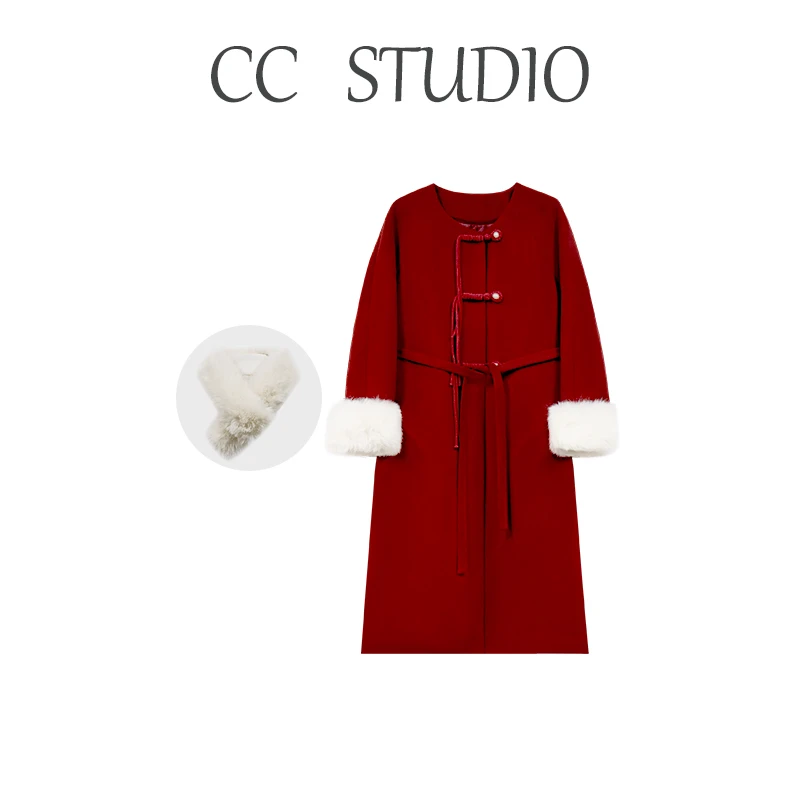 DM15681【小想思】宽松慵懒版型大袖口简约时尚感拉满优雅大衣