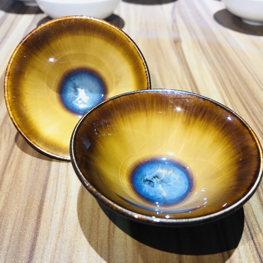 吉州窑特色手工杯纯手工制作兔毫盏斗笠功夫杯精美主人杯陶瓷盏杯