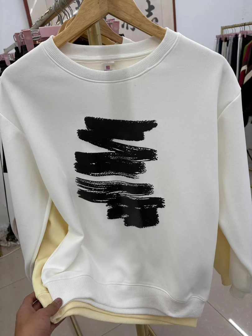 C42（脏污瑕疵处理）男女同款秋冬季高质感加厚宝宝绒圆领卫衣K035