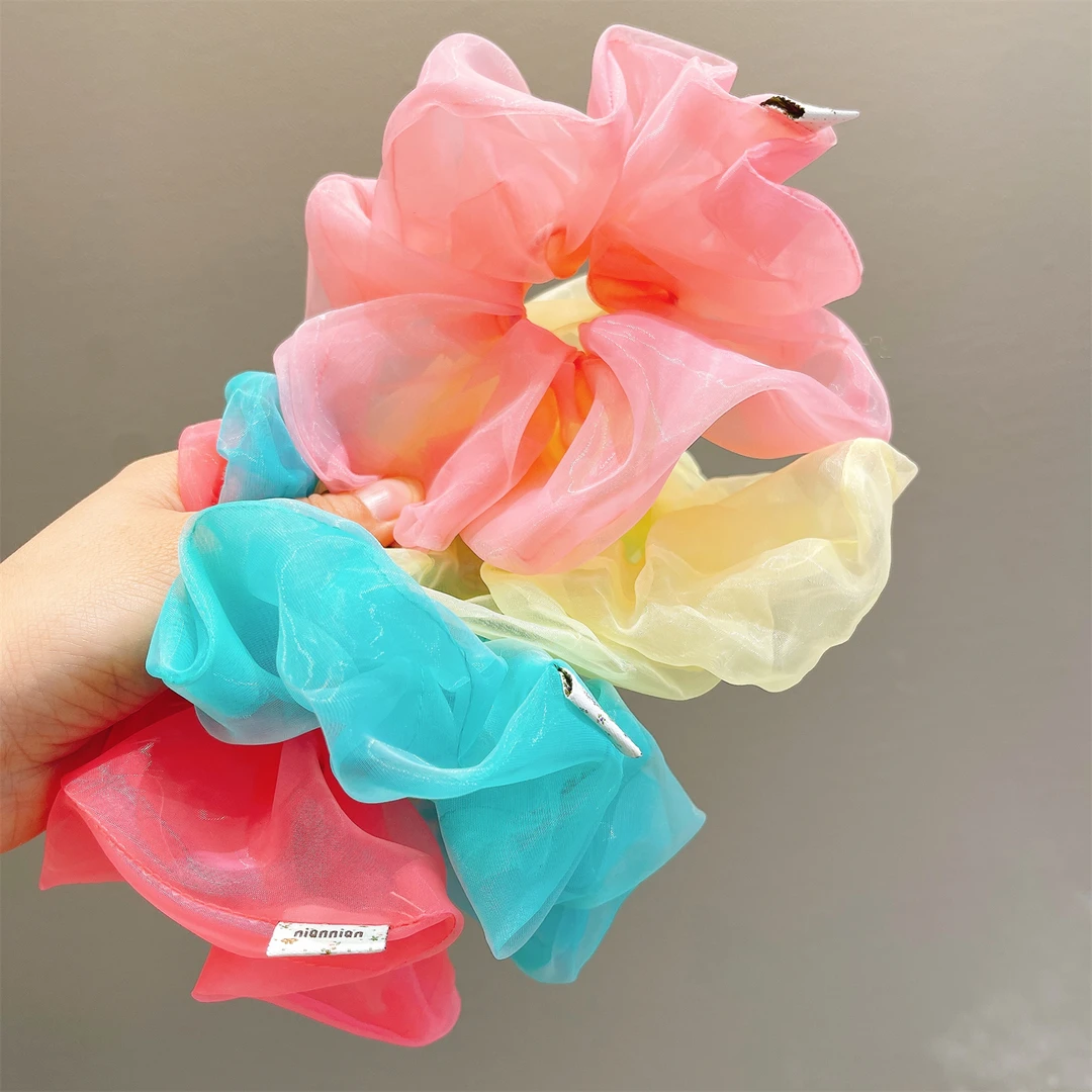 儿童发饰韩系彩色纱纱大肠圈女童小女孩丸子头发圈宝宝马尾发绳