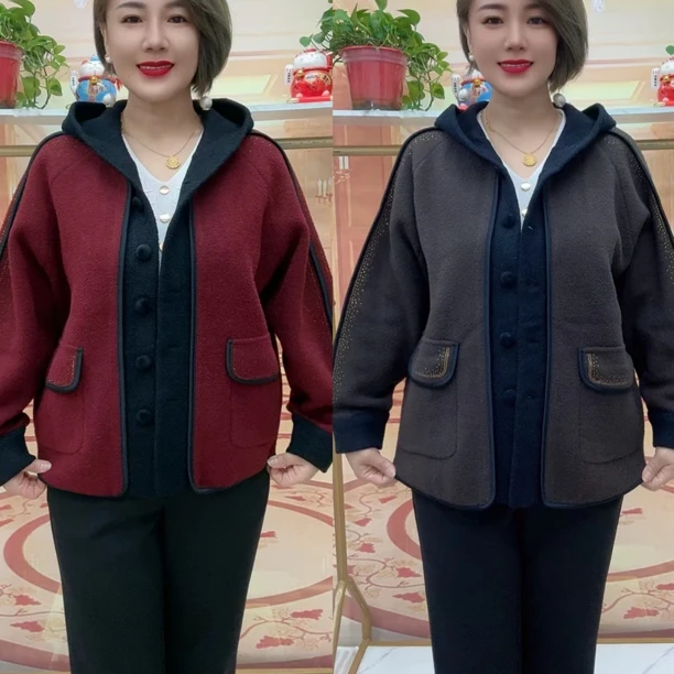 洋气时尚中老年妈妈短款外套休闲百搭气质秋装