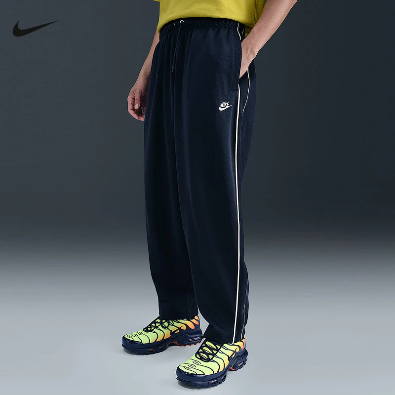 NIKE耐克男子宽松针织运动裤冬季新款刺绣休闲条纹长裤HV1416-451